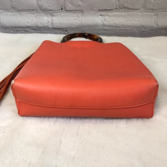 Anthropologie Lucite Handle Orange Tote Bag - Picture 3 of 9